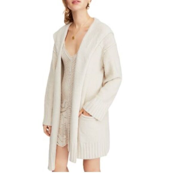 Free People Snow Angel Cardigan Duster in Ivory White Size S - Picture 1 of 7